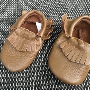 Brown Leather baby bootie Moccasins